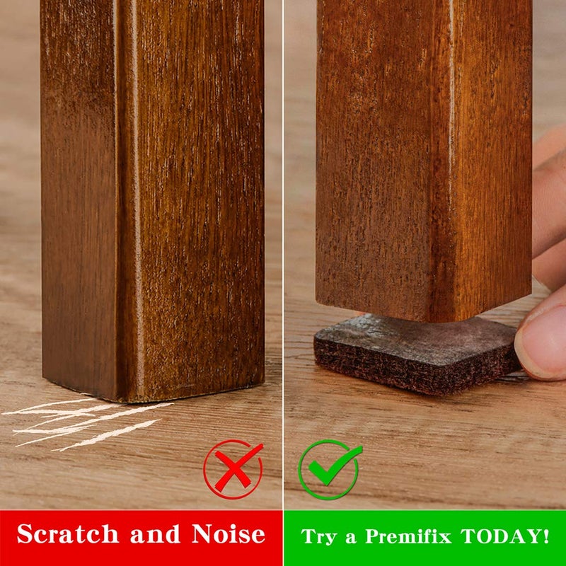 PremiFix Large Felt Furniture Pads 6" x 4" Set of 4 Cut Furniture Felt Pads Sheets Brown Self Adhesive Anti Scratch Heavy Duty 5mm Thick Floor Protector for Hardwood Floorfor Hardwood Floor - Image 2